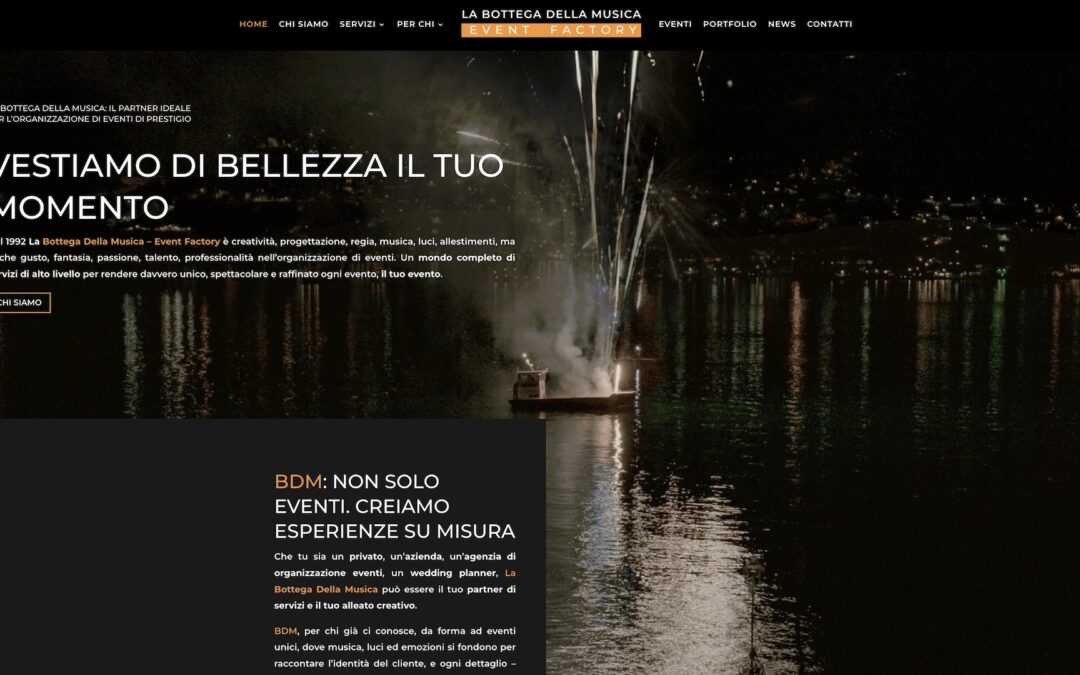 NEW WEBSITE FOR LA BOTTEGA DELLA MUSICA EVENT FACTORY