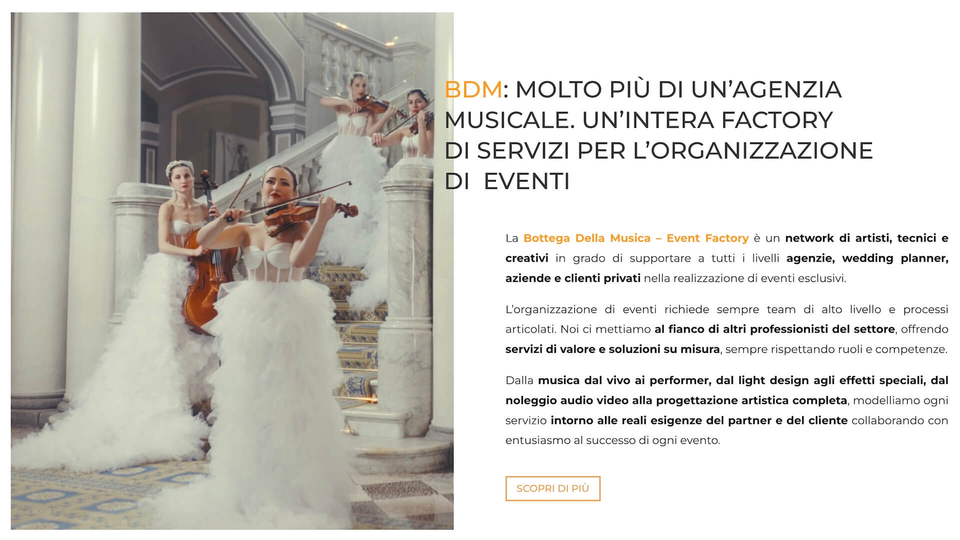 nuovo sito per la bottega della musica event factory - home